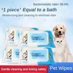 Natural Pet Grooming Wipes – Organic, Alcohol-Free & Gentle for Dogs & Cats